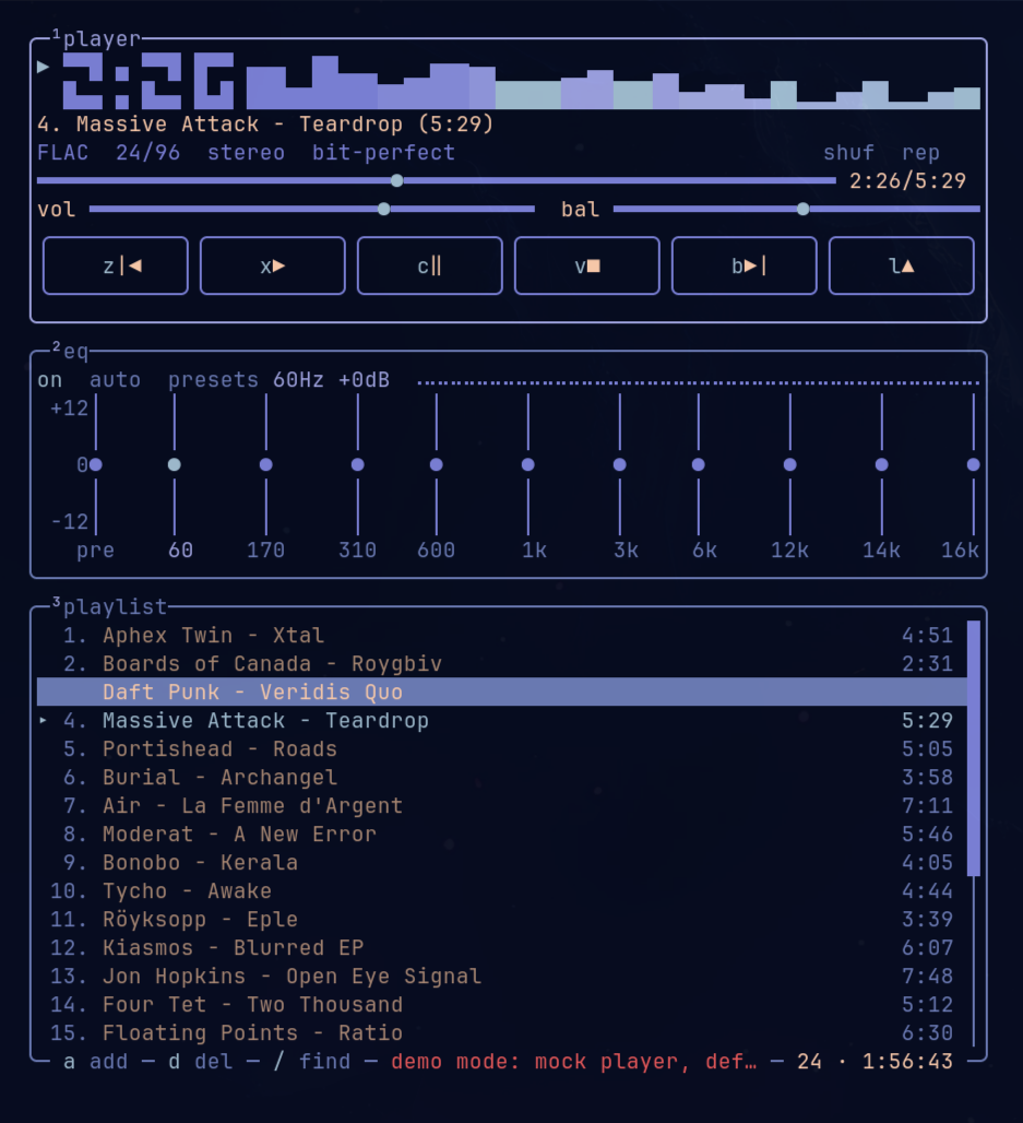 Ampwire single-column layout with the neon theme